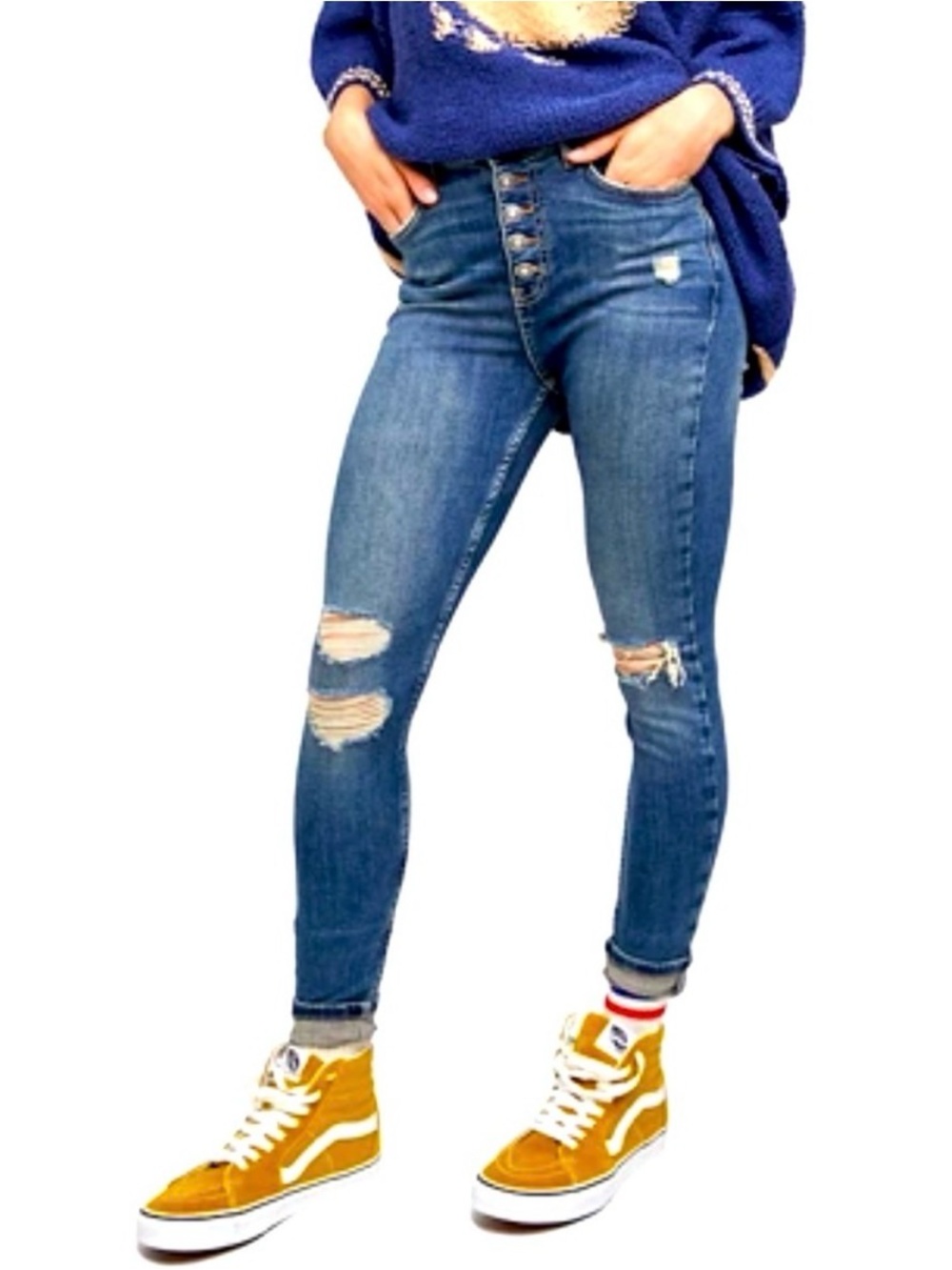 Free People “We The Free” Sabrina Super Skinny Button Fly Jeans Size: 29